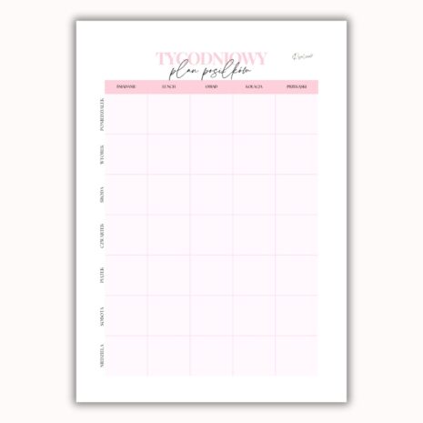 Tygodniowy Plan Posiłków Tygodniowy Plan Posiłków